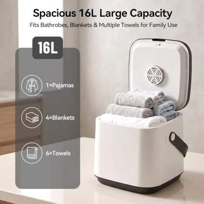 Bathroom Towel Warmer with 16L Capacity, Timer & LED Display
