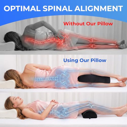 Knee Pillow for Back Sleeping - Memory Foam Leg Support for Back Pain