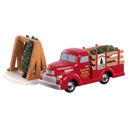 Christmas Village Tree Delivery Set - Lemax Winter Village Decor