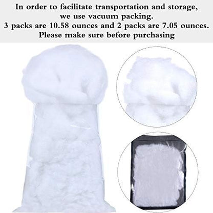 Shappy Christmas Fake Snow Decoration - 10.58 Ounce Fluffy White Cloud Fiber for Indoor Decor | Winter Craft