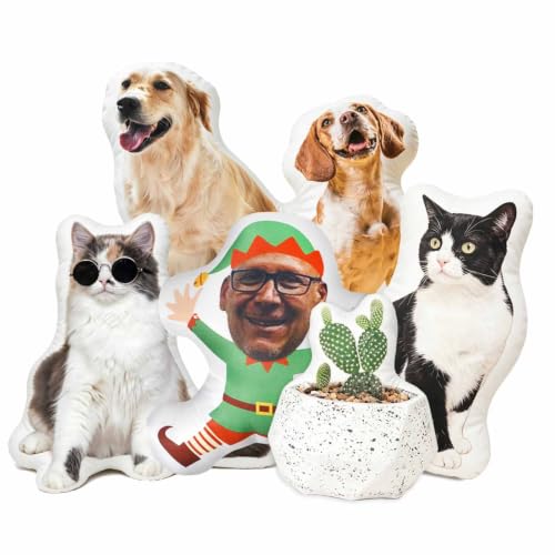 White Custom Face Photo Pillow - Personalized Pet & Face Shaped Cushion - Multiple Sizes