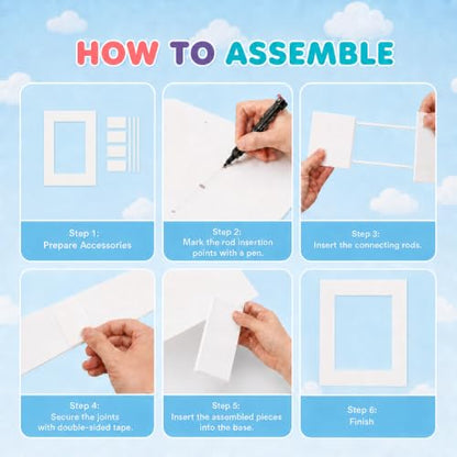 7Pcs White Cloud Standups for Baby Shower & Sky Theme Birthday with Support Stands - Cloud Decoration Set
