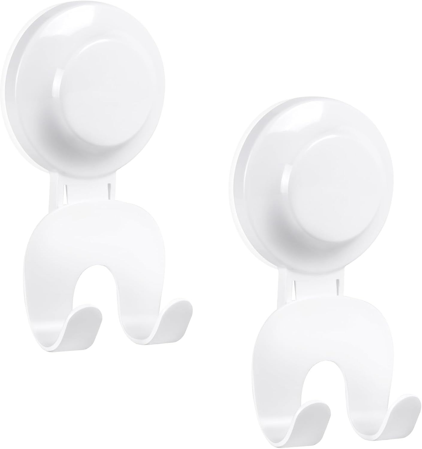 VIS'V Suction Cup Razor Holder - Removable & Reusable Shower Hooks for His and Hers | 2 Pcs, White