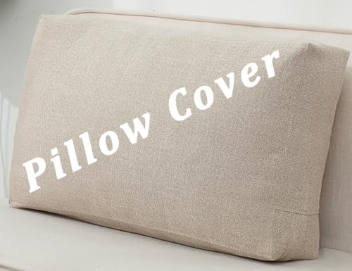 Khaki Linen Sofa Back Cushion Cover 28x20x6in Deep for Couch Bed Chair