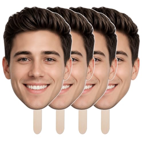 Personalized Big Head Photo Prop on Stick for Events and Parties (6-48 Inches)