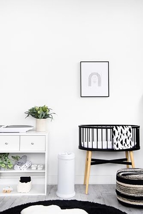 Ubbi Stainless Steel Diaper Pail, Odor Locking, No Special Bag Required, Award-Winning, Registry Must-Have, Open Water