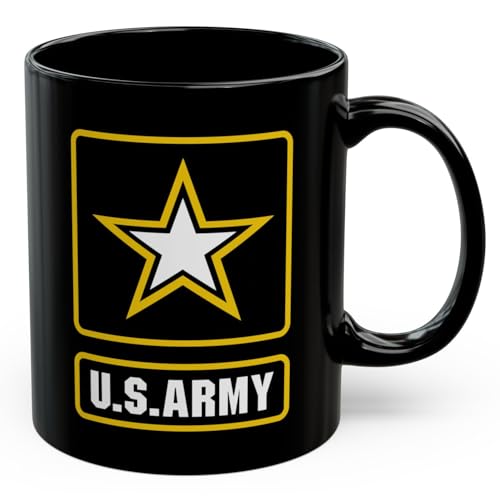Army Coffee Mug Black 11oz - Patriotic Army Veteran Gift
