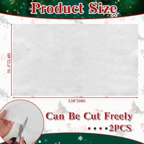 Artificial Snow Blanket for Christmas Decorations 3x10 ft 2 Pack