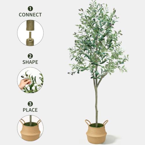 5ft Artificial Olive Tree Indoor with Planter and Decorative Moss