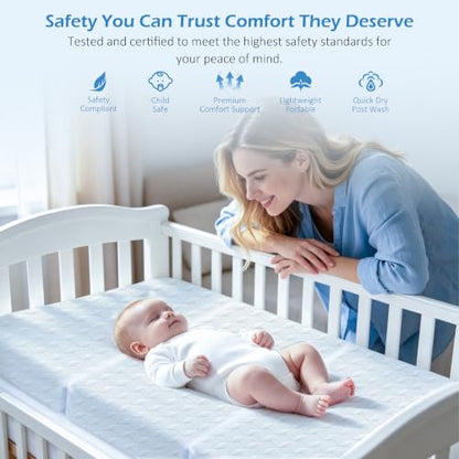 Dual-Sided Memory Foam Pack and Play Mattress 38x26 Inches - Soft & Firm Support