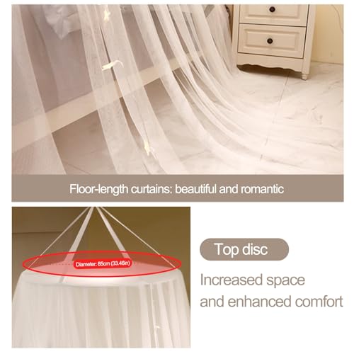 Sea Blue Tulle Mesh Round Bed Canopy Dome Curtain Floor-Standing