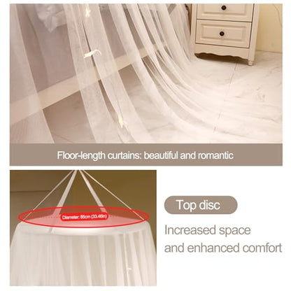 Sea Blue Tulle Mesh Round Bed Canopy Dome Curtain Floor-Standing