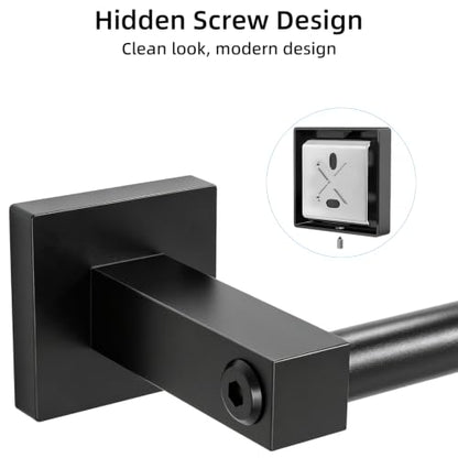 5-Piece Bathroom Hardware Accessories Set Matte Black Towel Rack Toilet Paper Holder