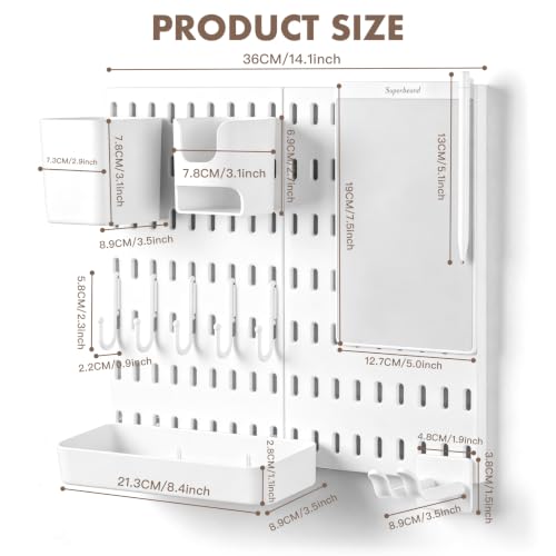 No Drill Wall Shelf with Dry-Erase Board - Dorm Room Organizer