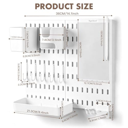 No Drill Wall Shelf with Dry-Erase Board - Dorm Room Organizer