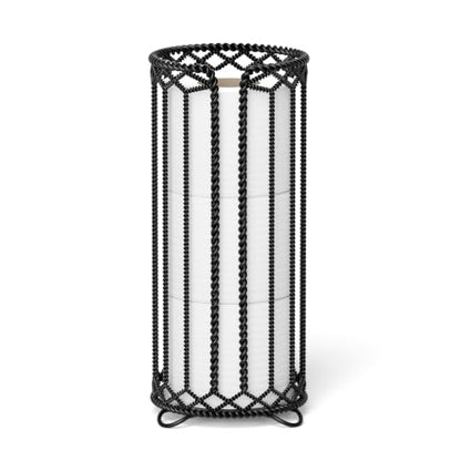Freestanding Toilet Paper Holder Stand with Reserve Storage - Modern Bathroom Organizer