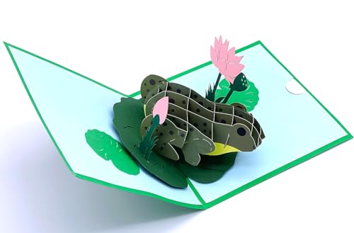 Pop-up Greeting Cards - Unique 3D Frog-Themed Birthday & Christmas Card KK111802
