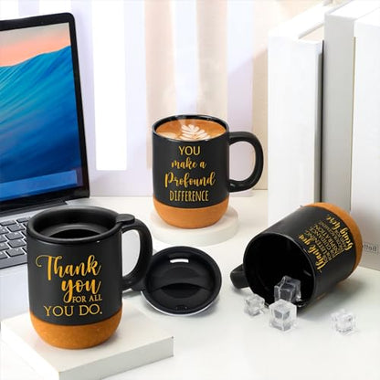 Classic 10 Pack Employee Appreciation Coffee Mug Set with Colorful Messages