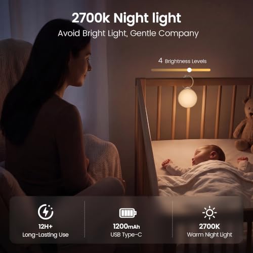 Baby Crying Detection Sound Machine with 35 Non-Looping Soothing Sounds