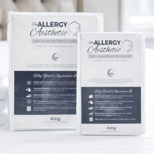 Calm Waterproof Mattress Protector Full Zippered Allergen Barrier, Soft & Quiet