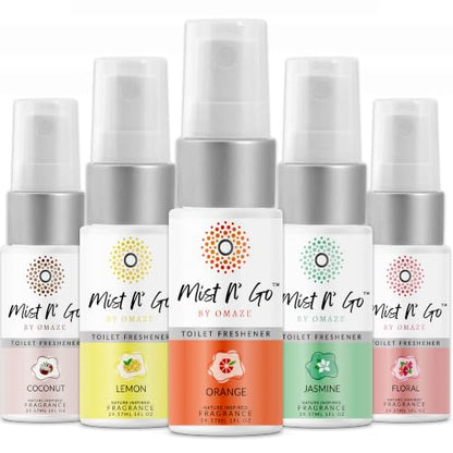 Bathroom Deodorizer Spray 5 Pack - Toilet Freshener & Room Odor Eliminator