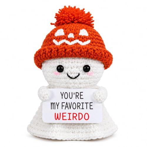 Halloween Boo Basket Stuffers for Him and Her - Crochet Ghost & Funny Gift Set