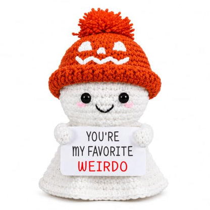 Halloween Boo Basket Stuffers for Him and Her - Crochet Ghost & Funny Gift Set