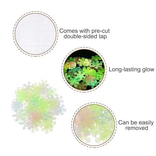 Glow in The Dark Snowflake Wall Stickers - Fluorescent Decorative Murals for Bedroom & Home Decor