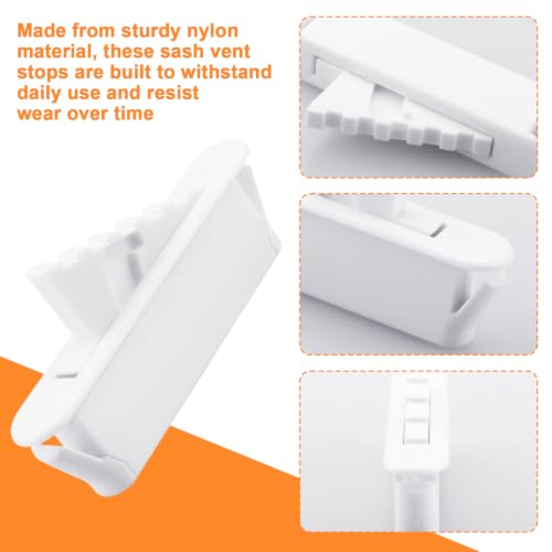 8 Pack Window Sash Vent Stops - Nylon Snap-In Vinyl Window Hardware