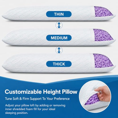 Cooling Shredded Memory Foam Body Pillow - Long Support for Side Sleeping