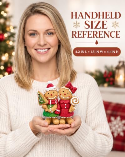 Christmas Gingerbread Couple Figurine - Indoor Resin Holiday Decoration