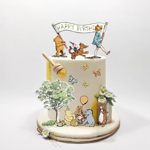 Winnie Cake Toppers for Birthday Decorations - 9 Pack