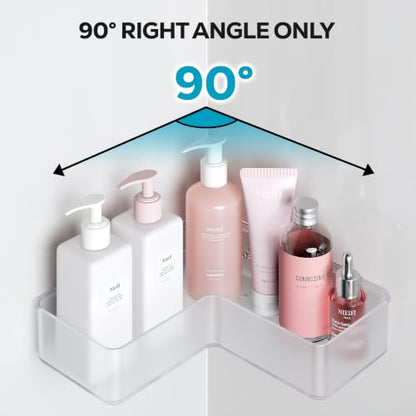 Nieifi Adhesive Corner Shower Caddy Set - Clear, 5 Pieces