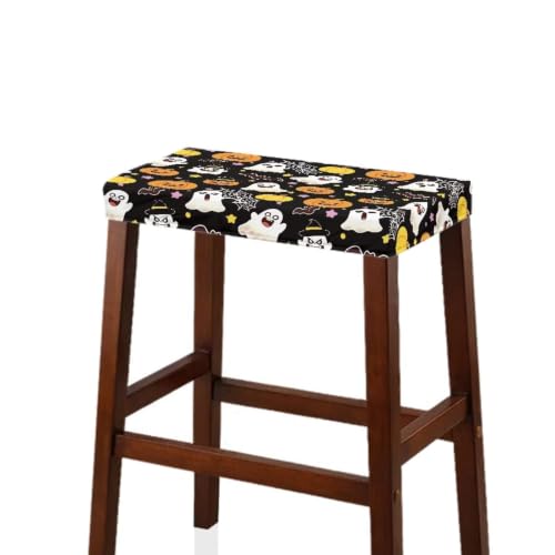 Ghost Pumpkin Rectangle Stool Cover 2 Pack - Fall Halloween Decor