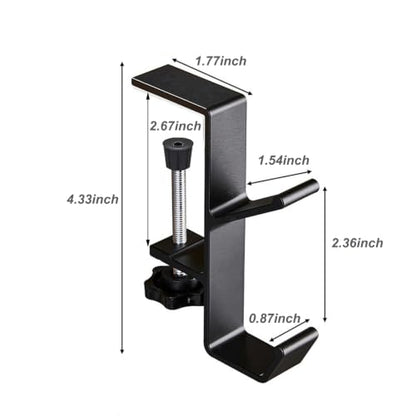 Black 4 Pack Adjustable Clamp-On Stocking Holders for Mantel Christmas Garland
