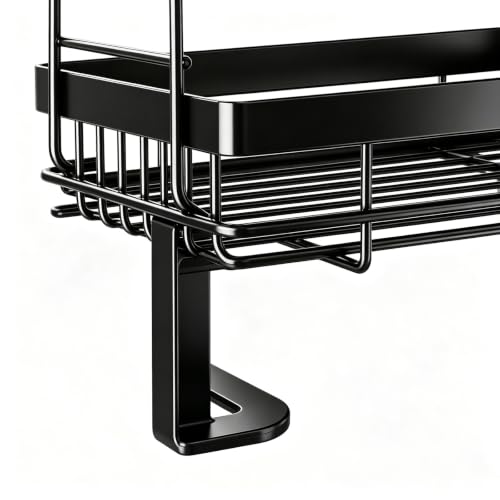 Over The Toilet Shelf Bathroom Organizer No-Drill Black Storage Rack