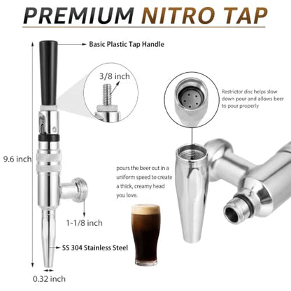Nitrogen Regulator for Cold Brew Keg with CGA-580 Fitting and Dual Gauges