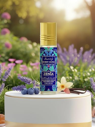 Long Lasting Fruity Floral Perfume Oil Roll-On - Blueberry, Rose, Vanilla & Patchouli, 0.2oz, Pack of 2