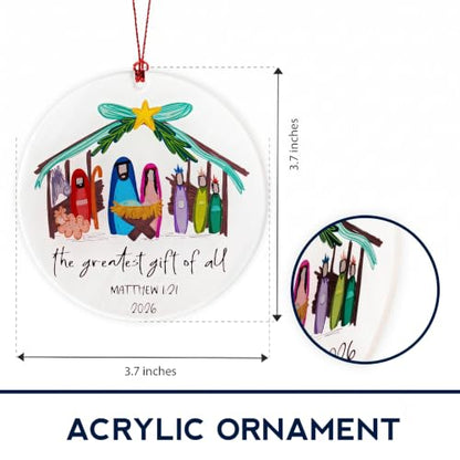 Christian Nativity Scene Ornament with Holy Family - Faith-Based Christmas Decoration 2026 - Variation of THIS listing