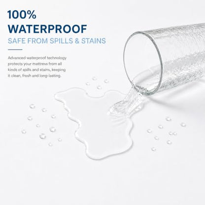 Ultra Soft Waterproof Mattress Protector Cover Twin 10-14 Inch - White