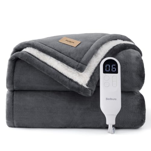 Bedsure HeatX Electric Throw Blanket with Preheat - Grey, 01 - Throw