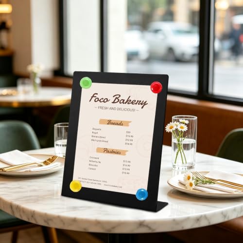 Black Freestanding Magnetic Display Board Set - 11x12 Inch Dual Pack with Stand and Standalone Design