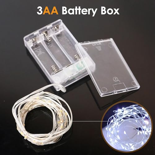 Battery Operated Fairy Lights 20 Pack 16FT Cool White Timer String Lights