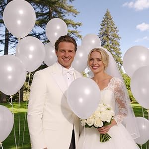 Pearl White Latex Balloons by [Brand Name] - 12 Inch, 110pcs for Birthday Parties & Baby Showers