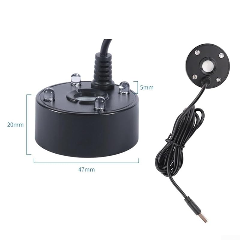 Fog Machine for Water Features with 4 LEDs, 300ml/h Mist – Black (Variation: Black)