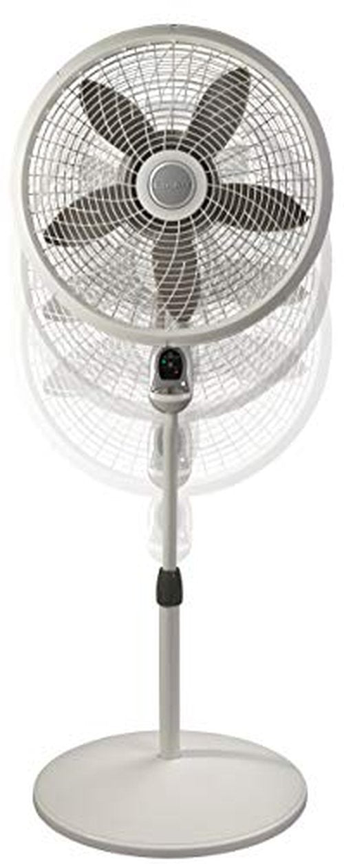 Lasko Cyclone Pedestal Fan, Adjustable Height, Remote Control, Timer, 3 Speeds, for Bedroom, Kitchen, Office and Living Room, 18", White, 1885, Large