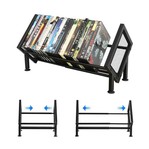 Brown PUTNATRUE DVD Storage Rack, Expandable Video Game & Blu-ray Organizer