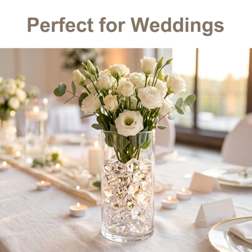 Reusable Clear Acrylic Ice Cubes for Vases and Decorations - 180 Pcs