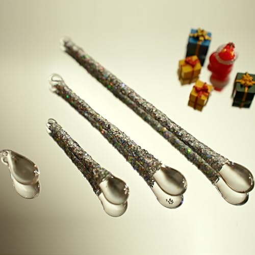 36 Clear Glass Teardrop Christmas Ornaments with Hanging Strings
