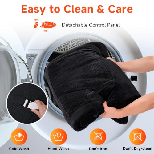 Wearable Heated Blanket with Foot Pocket - Grey 50x70 Inches